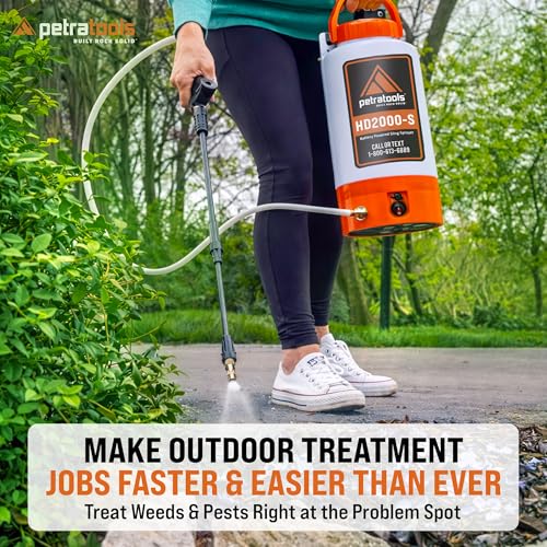 PetraTools HD2000-S 2 Gallon Battery Powered Garden Sprayer, 2 Hour Runtime - size: 2 Gallon Standard