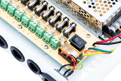 9 Channel/Port 10 AMPS, 12V DC Power Supply Box, Individually Fused for CCTV, LED, and All 12v DC Devices. Includes Screw Drivers & Extra fuses (9CH 10 AMP) - size: 9CH 10 AMP