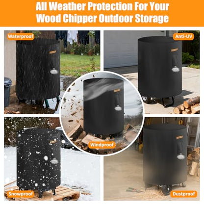 Wood Chipper Cover 33"x45",Heavy Duty 420D Waterproof for Electric Shredder