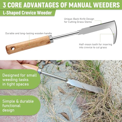3 Pcs Set Weed Puller Tool,Hand Weeder Tool,4Teeth Uprooting Weeding Tool, Crack and Crevice Weeder, Gardening Weeding Artifact Tool - color: Style 3