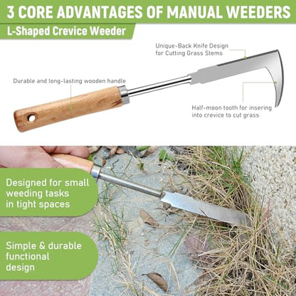 3 Pcs Set Weed Puller Tool,Hand Weeder Tool,4Teeth Uprooting Weeding Tool, Crack and Crevice Weeder, Gardening Weeding Artifact Tool - color: Style 3
