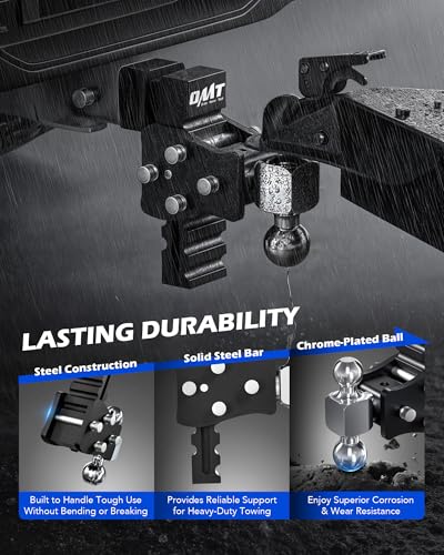 OMT Adjustable Trailer Hitch, 2.5" Receiver, 20000 lb GTW - size: 2.5" Receiver 5" Drop & Rise