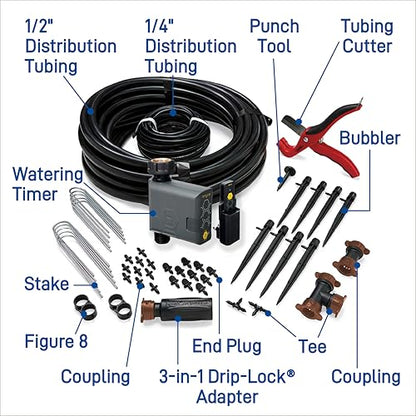 Orbit 69600 Shrub and Flower Bed Drip Irrigation Kit with B-hyve (Gen 2) Smart Hose Watering Timer - style: Smart Timer