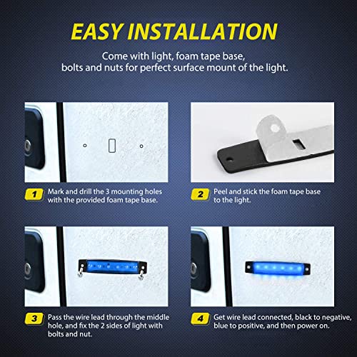 Nilight 10PCS 3.8" 6 LED Blue Indicator Side Marker Light - color: 3.8" Blue 10Pcs