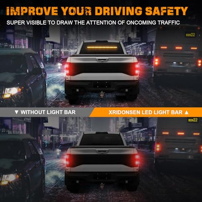 XRIDONSEN 35 inch Traffic Advisor Light Bar 48 LED Amber Strobe Lights - color: Amber