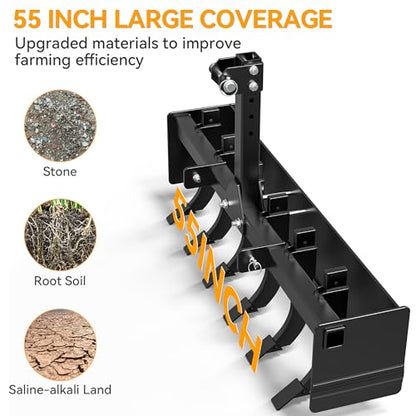 YINTATECH 55" Three Point Box Scraper, Tractor Box Blade for Cat1