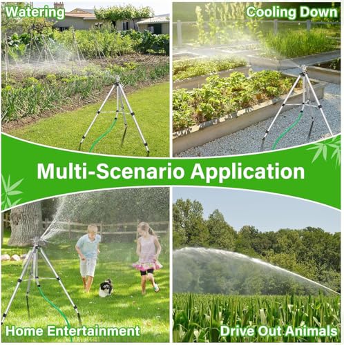 Heavy Duty Impact Sprinkler on Tripod Base,2 Pack 50 Inch Tripod Sprinkler - size: 50in-2pack