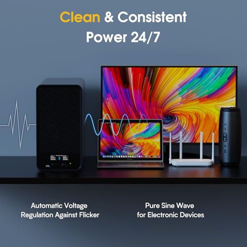 GOLDENMATE 2000VA/1600W Lithium UPS Battery Backup & Surge Protector, Gray - color: Gray, size: 2000va/1600w