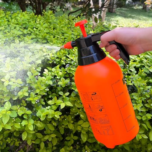 MRPAPA 2 Pack 3L Handheld Garden Pump Sprayer with Adjustable Brass Nozzle - color: Organge
