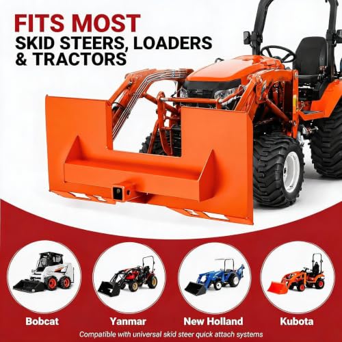 Garvee 1/4" Skid Steer Mount Plate w/ 2" Removable Trailer Hitch Receiver - color: Orange