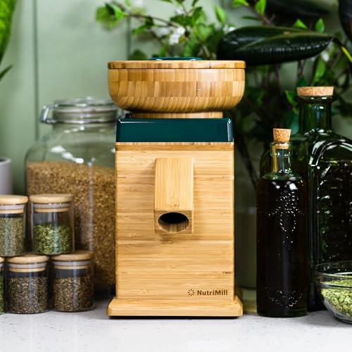 NutriMill Harvest Electric Stone Grain Mill, 450 Watt - Green