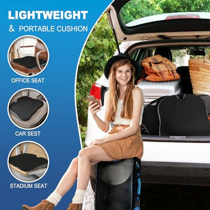 Hapiclody Car Seat Cushion for Driving,Premium Memory Foam Car Cushion for Better Visibility, Non-Slip Hip & Lower Back Tailbone Cushion, Car Seat Cushion Driver Booster for Short People, Truck(Black