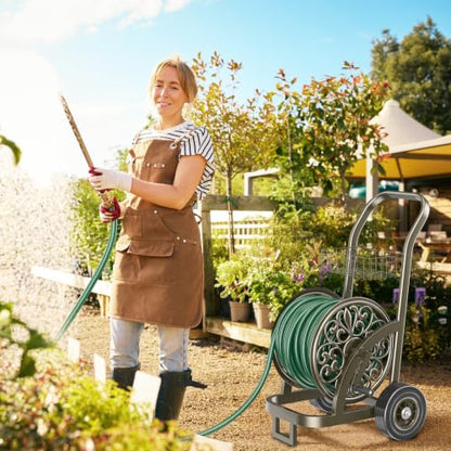 GOFORWILD Garden Hose Reel Cart, Holds 200Ft 5/8" Hose, Easy Install