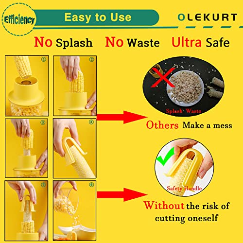 Corn Cob Stripper Tool, Corn Peeler for Corn on the Cob (Yellow)