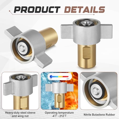 2 Pack 1 in Npt Wet Line Wing Nut Hydraulic Female Coupler - size: 1 in