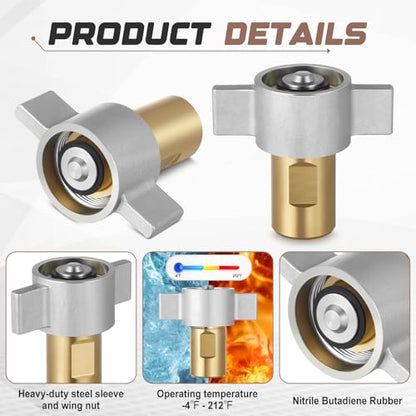 2 Pack 1 in Npt Wet Line Wing Nut Hydraulic Female Coupler - size: 1 in