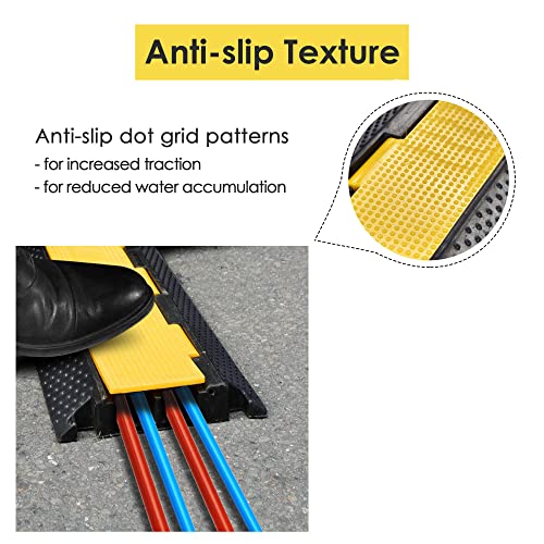 Yescom Cable Ramp Protector 2 Channel Garden Hose Protecitive 22000 Lbs - size: 1.8"H - 2 Channel - 2 Pack