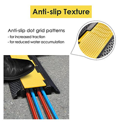 Yescom Cable Ramp Protector 2 Channel Garden Hose Protecitive 22000 Lbs - size: 1.8"H - 2 Channel - 2 Pack