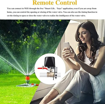 Jinvoo WiFi Smart Valve, Water Shut-Off Controller, Sprinkler controllerr, Smart Irrigation Controller, Compatible with Alexa, Google, Smart Life APP Control, No Hub Required (2 Pack)