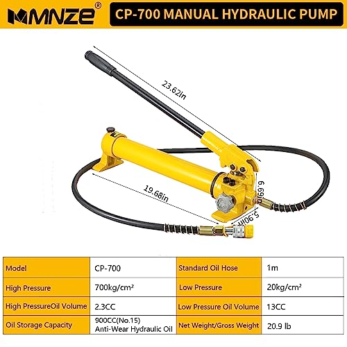 30T 14mm/0.55" Stroke Hydraulic Cylinder Jack Sets Mini Hydraulic Ram Jack Porta Power Kits Retract Automatically Split Hydraulic Single Acting Lifting Cylinders with CP-700 Hydraulic Hand Pump - size: 30T, 14mm/0.55" Stroke + CP-700 Pump