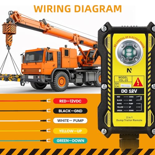 NEWTRY 2 in 1 Crane Remote, 12V Wireless & Wired Dump Trailer Remote