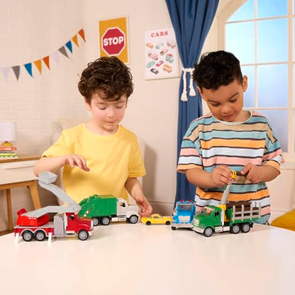Driven by Battat – 7-Inch Tow Truck Toy with Lights & Sounds, Movable Parts, City Vehicle for Boys & Girls, Durable Design, Realistic Details, 3+ Years Toy for Kids - style: Tow Truck