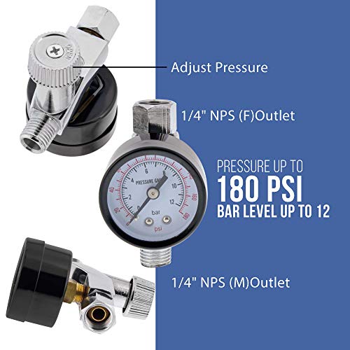 TCP Global Air Adjusting Valve Regulator (1/4" NPT) with Gauge