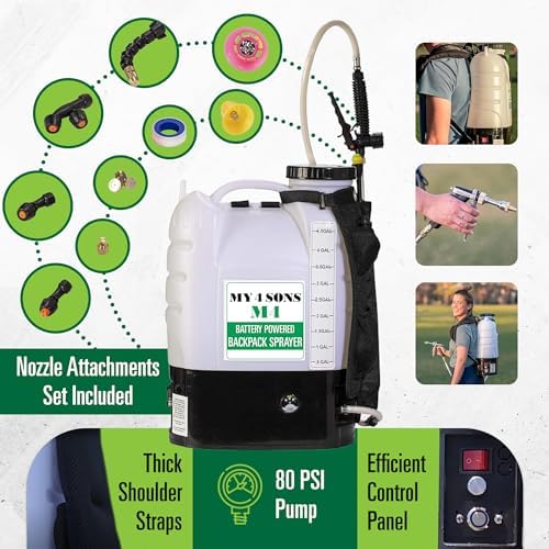 M4 Battery Powered Backpack Sprayer - 18V Milwaukee Battery Compatible - size: M4 100 PSI Milwaukee Compatible