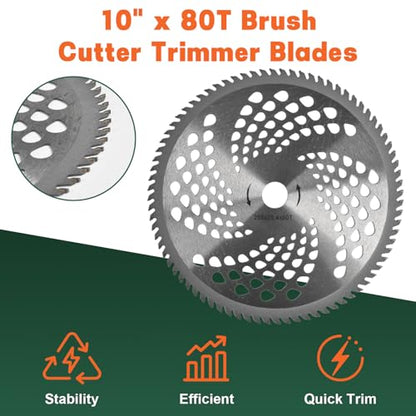 9" x36T/9 x20T/10 x80T/10 x3T Carbide Tip Weed Eater Blades with Adapter
