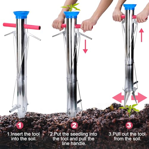 AIWFL Seedling Transplanter Long Handled Bulb Planter Tools Garden Tools - size: Double Handle With Foot