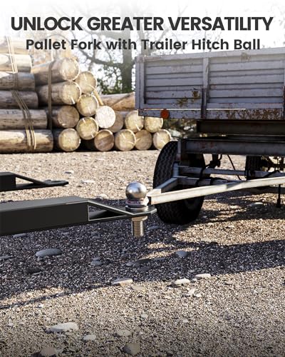 GarveeLife 46 in Quick Attach Pallet Forks Attachment Q235 Steel 2600 LBS Heavy Duty Skid Steer Forks for Tractors Loaders in Farms, Warehouses & Construction Sites