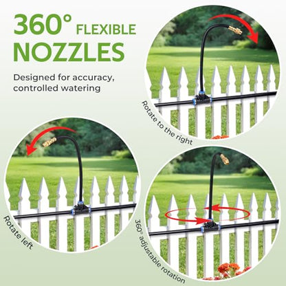 HIRALIY 100FT Misting Irrigation Kit - size: 100FT