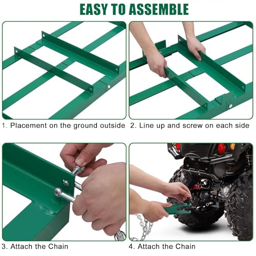 Heavy Duty Drag Harrow Driveway Grader for ATV/UTV/Tractor, 6 Chain, Sand