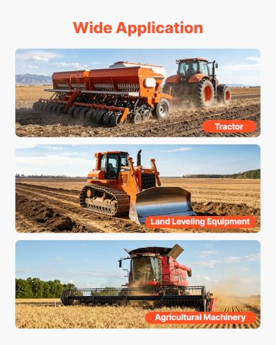 VEVOR Double Acting Hydraulic Cylinder, 5" Bore x 20" Stroke, Max 4500PSI Hydraulic Cylinder, Heavy-Duty Welded Cross Tube Cylinders with 0.63" Pin Hole&SAE #6 Port for Agricultural Machinery Tractors - size: 5x20