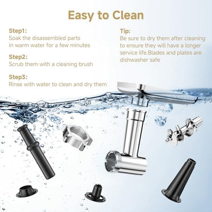 AAOBOSI Electric Meat Grinder w/ 3 Speed Touch Screen Control, 3000W Max - color: Silver