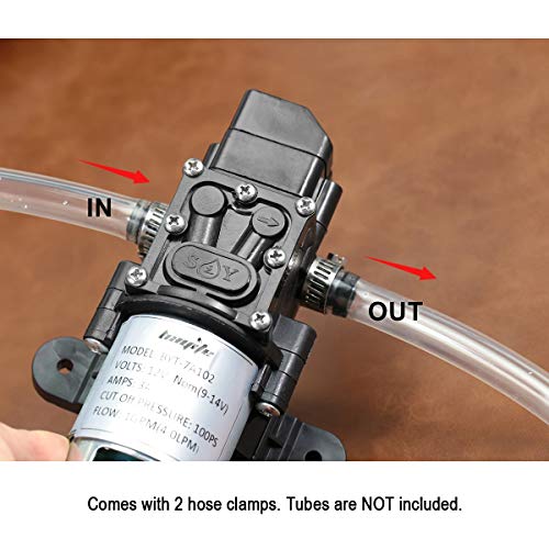 12V DC Fresh Water Diaphragm Pump, 4 L/Min 1.0 GPM 80 PSI