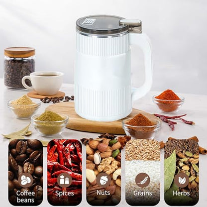 Electric Coffee/Spice Grinder, Grain mills, Stainless Steel Blade(White) - color: White