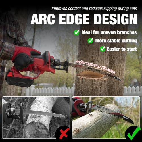 EZARC Arc Edge Reciprocating Saw Blades, 15-Inch 6TPI for Pruning, 3-Pack - size: 15 Inch