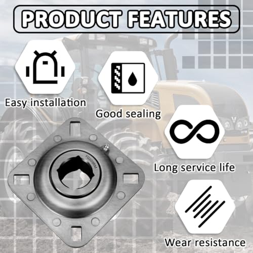 FD209RM 1-1/8" Square Bore Disc Harrow Flange Bearing for Farm Machinery