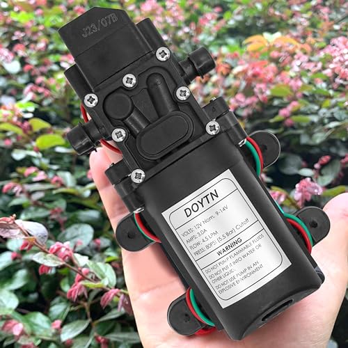 12V Diaphragm Water Pump 2 Pack, 1.2 GPM 80 PSI Self-Priming Sprayer Pump