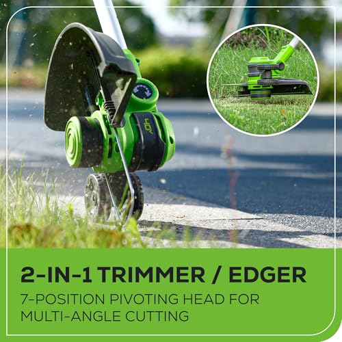 Greenworks 40V 13 in String Trimmer & 350 CFM Blower Combo, 2.0 Ah Battery - size: New Combo (Trimmer + Blower + Spools), style: String Trimmer