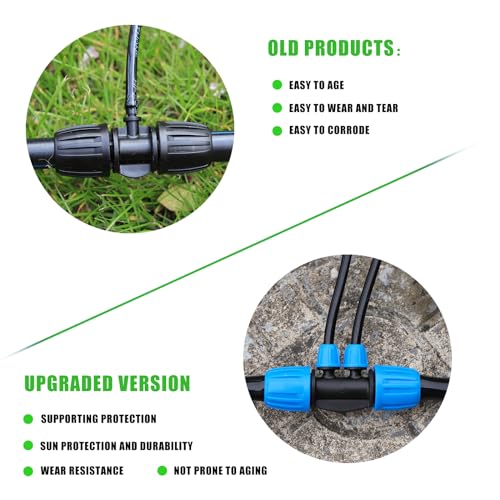 10 Pcs 1/2 to 1/4 inch Garden Hose Tubing Irrigation Fittings - size: 10 PCS 1/2" to 1/4" 4-Nut Way