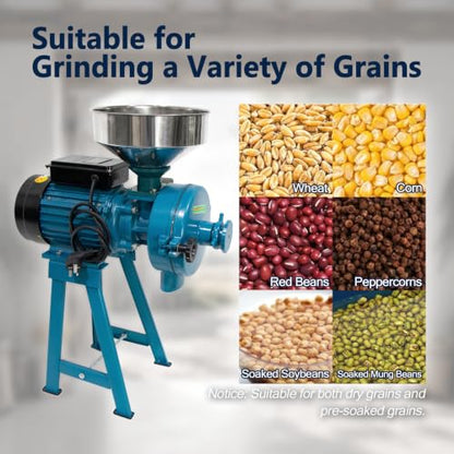 ABORON 3000W Electric Grain Mill, 110V Corn Wheat Rice Grinder, 2 Options