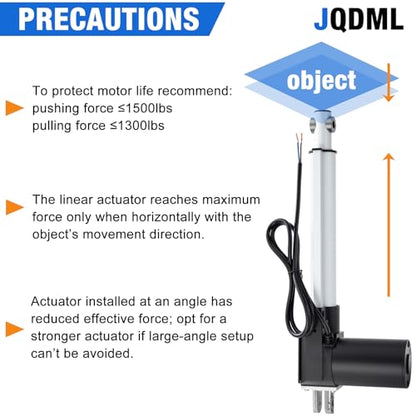 JQDML 24 Inch Stroke 1700 lbs Heavy Duty Linear Actuator 12V - size: 24"