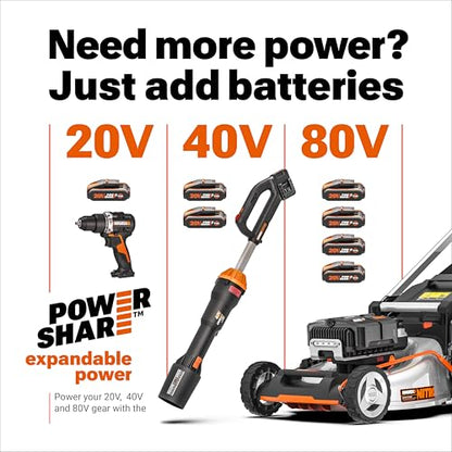 WORX 20V 12" Cordless String Trimmer & 360CFM Leaf Blower Kit, WG928 - style: 12" Trimmer & 360 CFM Blower