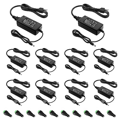 ALITOVE 12V 5A Power Supply 60W 12 Volt Transformer 5Amp 4A 3A, 10 Pack - size: 10 Pack