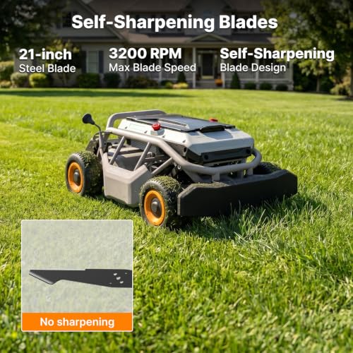 Mowrator S1 Self-Sharpening Lawn Mower Blades, 21-Inch, 3-Pack
