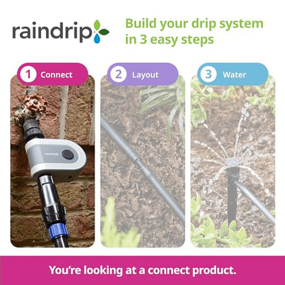 Raindrip R875CT Hose-End Smart Water Sprinkler Timer, Wi-Fi, Wireless Hose Faucet Bibb Timer for Garden, Drip Irrigation System Controller, Free App via 2.4 GHz Gateway Combo,GHT Compatible, Gray - style: Wi-Fi