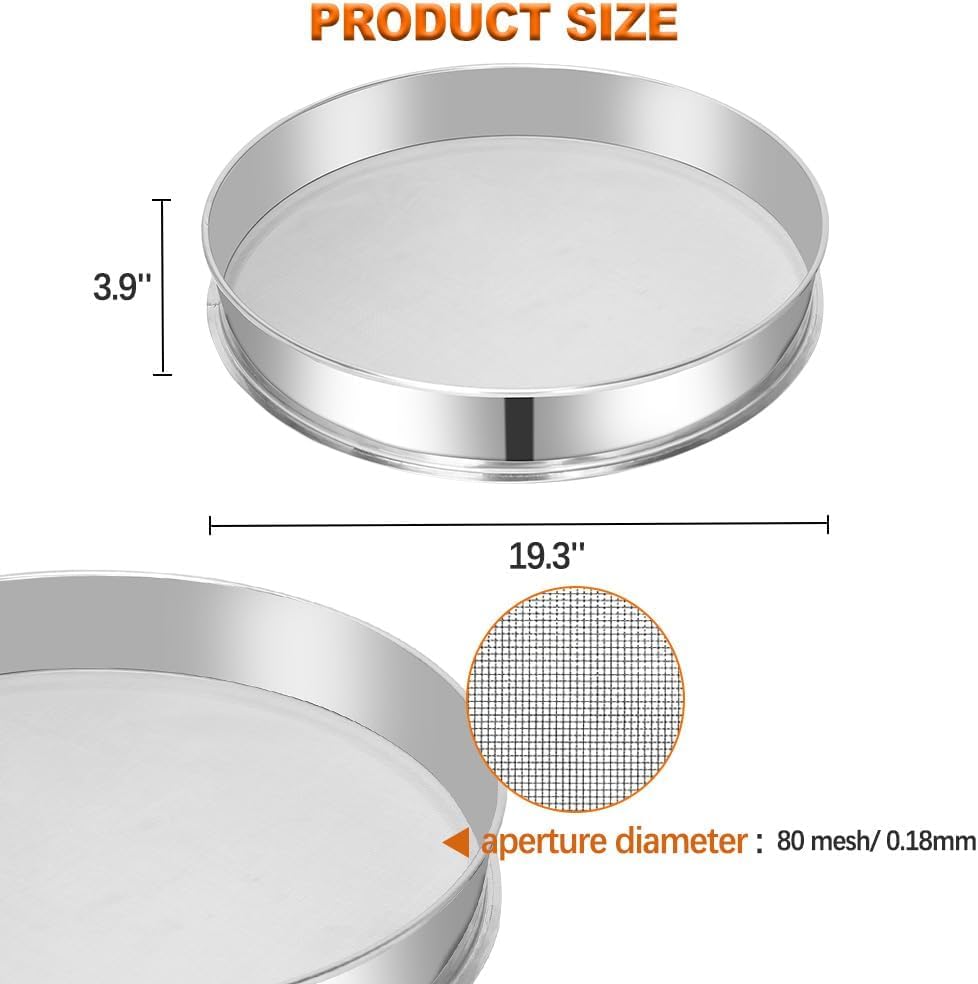 Sidasu 19.6" Vibrating Sifter Mesh Screen,80 Mesh Replacement Sieve - size: 80 mesh