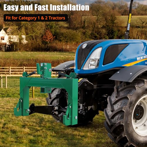 3 Point Quick Hitch with 2" Receiver, 3000LB Capacity, Category 1 & 2 - color: Green
